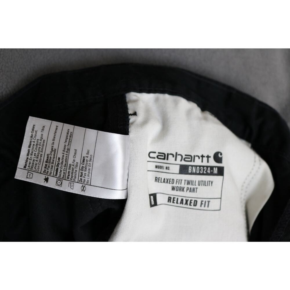CARHARTT Pants Mens 36x29 Black Washed Loose Original Fit Workwear - Picture 11 of 13